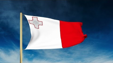 Malta Flag Slider Style. Waving In The Win With Cloud Background Animation Stock Animation