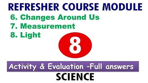 8th Standard Science unit 6,7,8 Refresher Course Module Answer Key English medium 2021