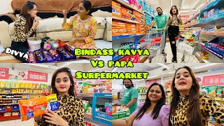 Bindass Kavya Vs Father Saab Supermarket Shopping Challenge 😂 Divya & Chikoo Unboxing KinderJoy😍 screenshot 4