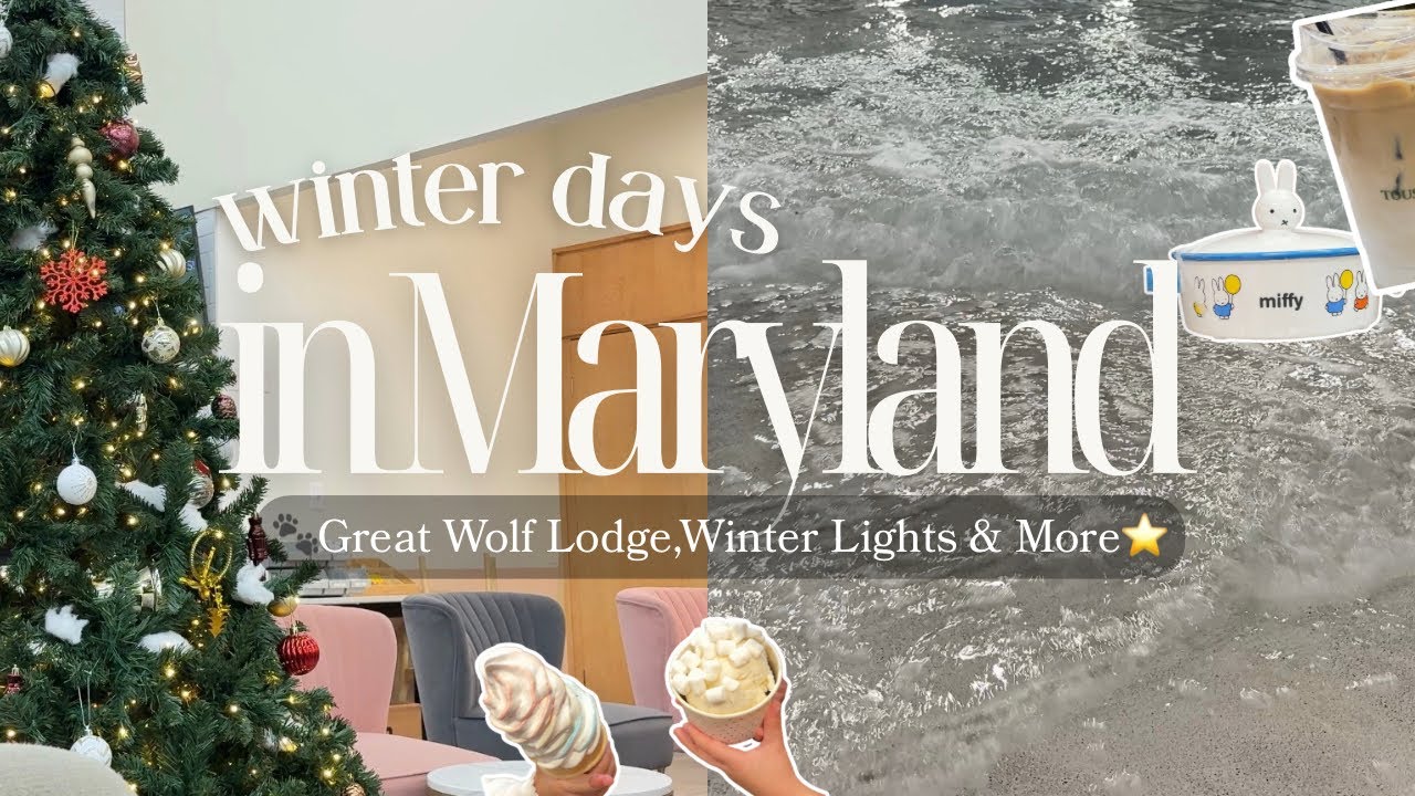 vlog: ꩜ first time in great wolf lodge, shop with me, winter lights ⋆˙⟡