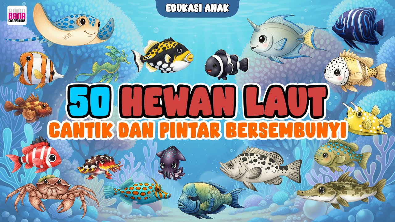 Mengenal 50 Hewan Laut Cantik & Pintar Bersembunyi 🐠🐙 | Video Edukasi Anak