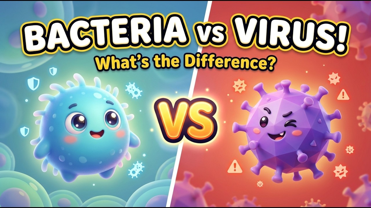 Difference Between Bacteria and Virus | Explained for Kids - YouTube