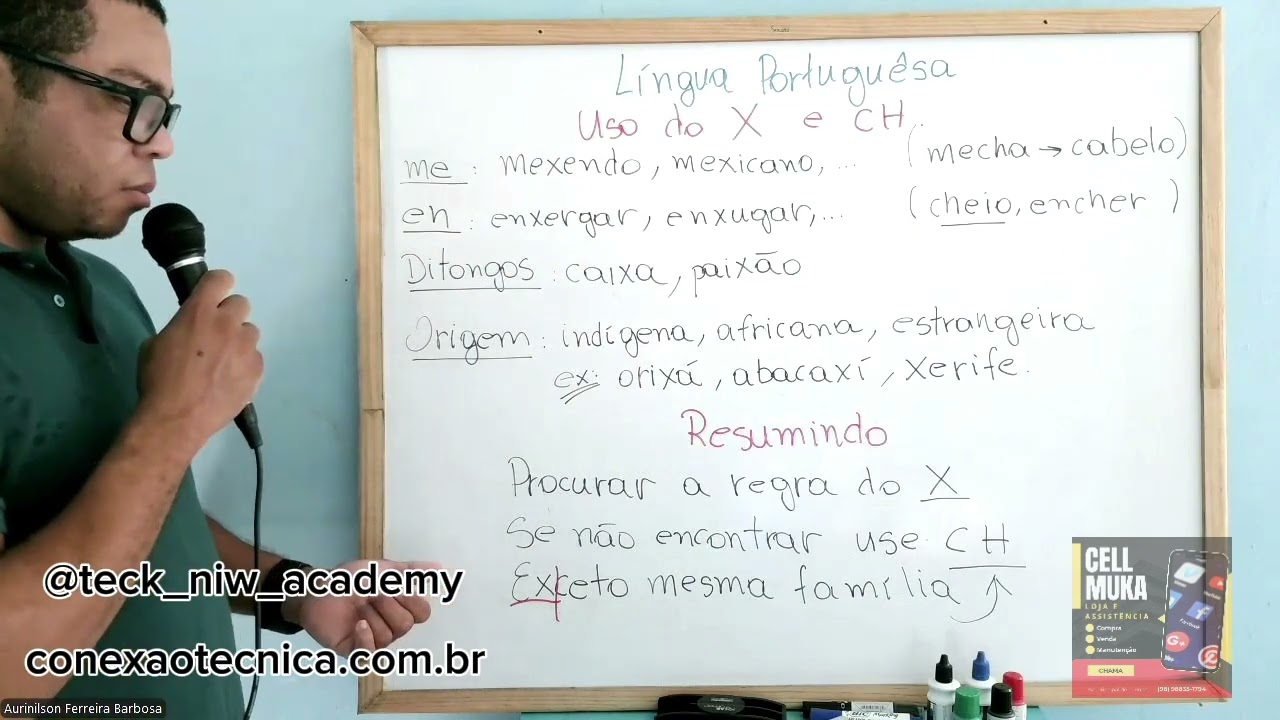 Língua portuguesa. Usos do X e do CH. 