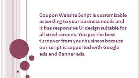 Coupon Script, Discount Coupon Script