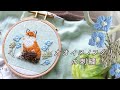 春の野花 オオイヌノフグリの刺繍｜Veronica persica embroidery｜【動物刺しゅうの壁飾り】#11