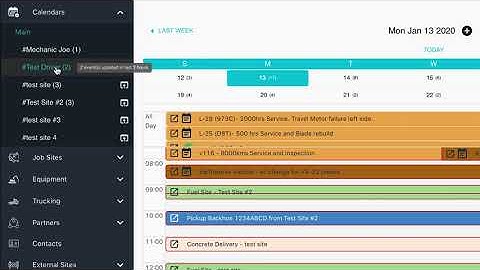 VIZZN (1.4 CALENDARS and SUBSCRIPTIONS) Construction Dispatch and Automation Software
