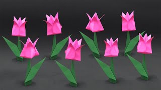 Easy Origami Tulip  How to Fold