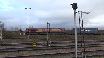EWS 66132 Container Train passing Didcot Parkway