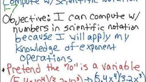 Pre Algebra 1-7 Compute with Scientific Notation (using exponent rules)