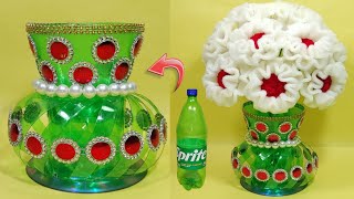 EASY PLASTIC BOTTLE AND FOAM GULDASTA/PLASTIC BOTTLE FLOWER VASE/FOAM FLOWER by Bittu Art's n craft Creations 26,738 views 8 months ago 10 minutes, 46 seconds