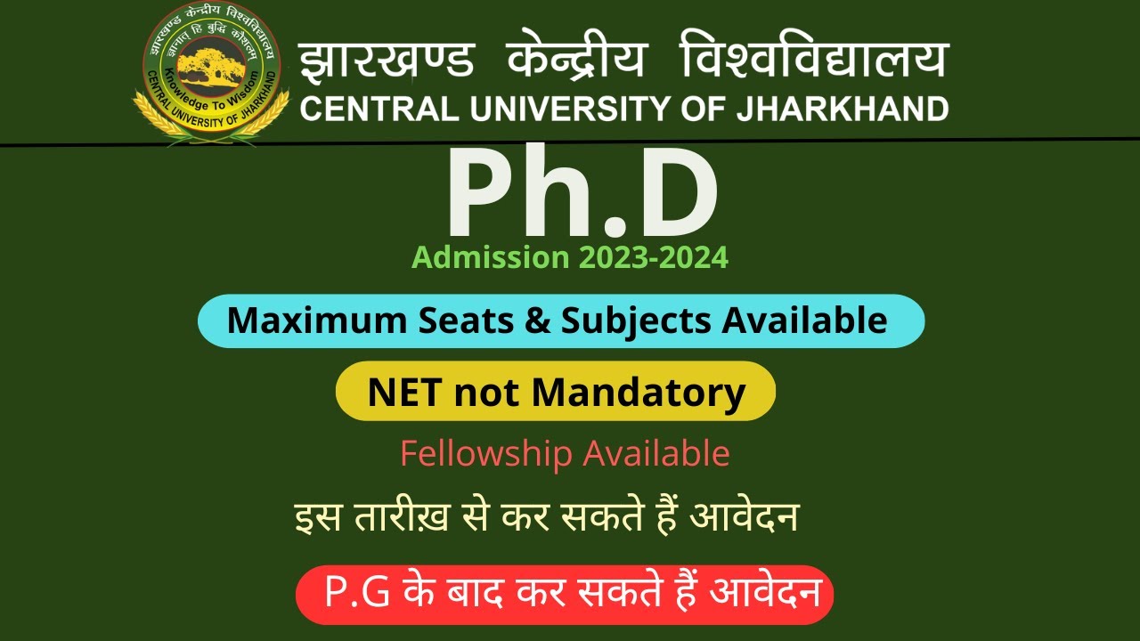 Central University PhD new admission notification 2023-24 | Central ...