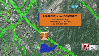 I-40 nightly lane closures