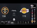 Denver nuggets  los angeles lakers game 4  nbaplayoffs presented by google pixel live scoreboard