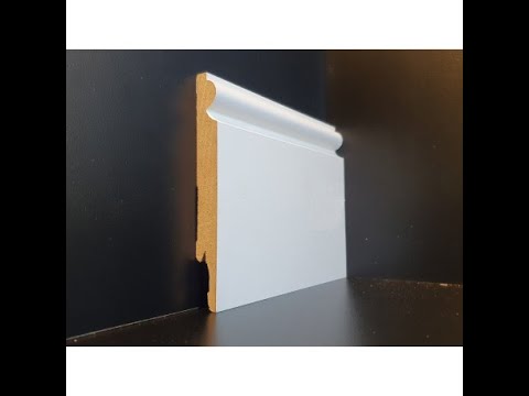 Battiscopa bianco mdf resistente sagomato e alto 12 cm TINTEGGIABILE Video