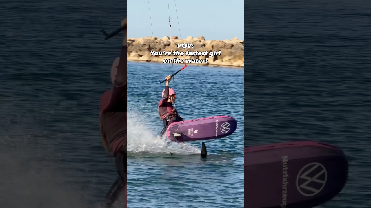 FASTEST Kiteboard in the WORLD! #extremesport #watersport #sportsgirl #surfgirl #kitesurf #surf