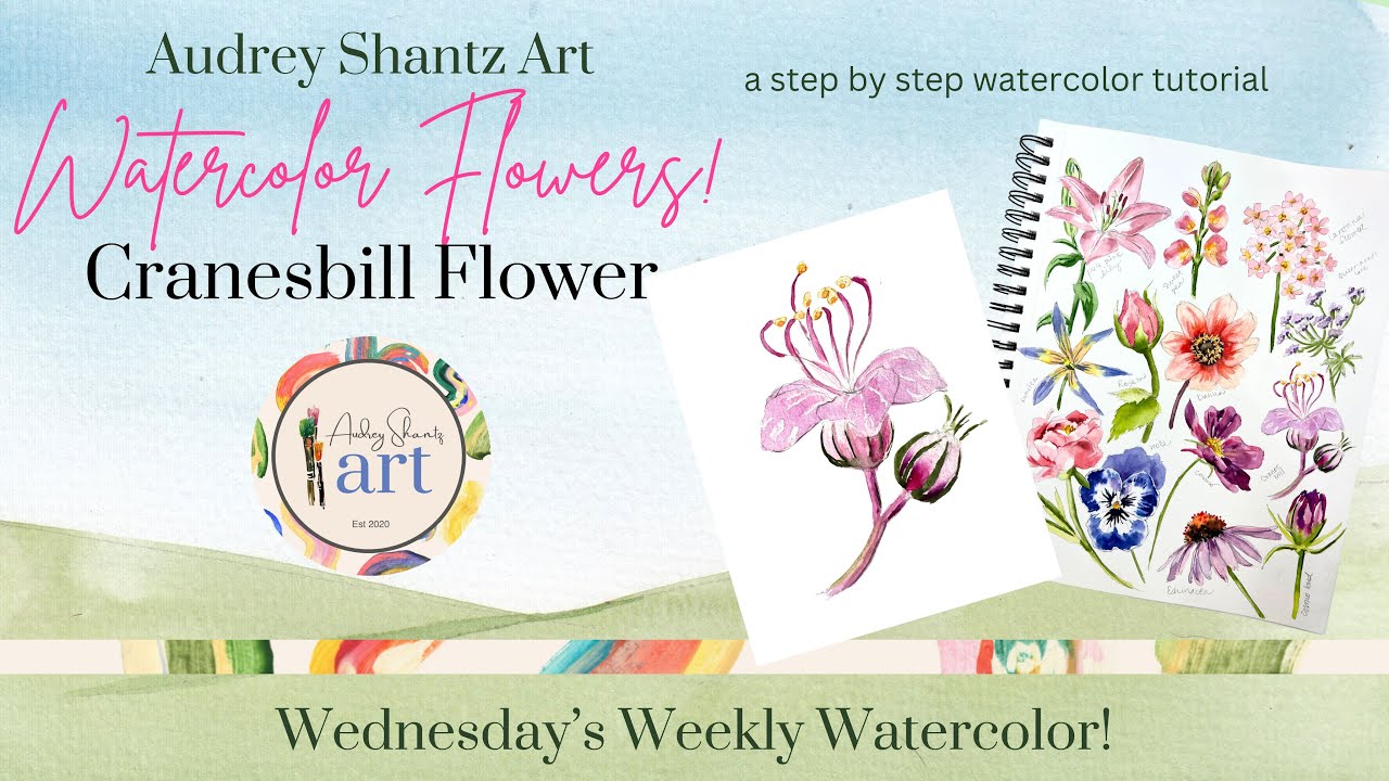 How to Paint a Cranesbill🌸 Watercolor Flower Series #watercolorflowers #watercolorfloral