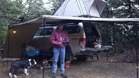 CAMPING in RAIN - Mountain - Roof Tent - Dog