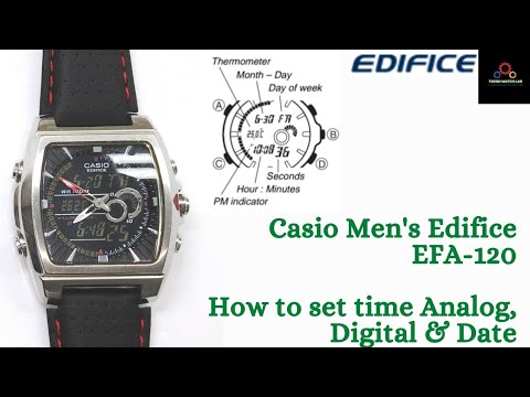 Casio Edifice EFA-120 time settings Analog&Digital with review | TrendWatchLab | Casio Edifice