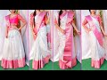 Tissue silk saree draping in four attractive stylesperfect hip pleatsstep by step hindi