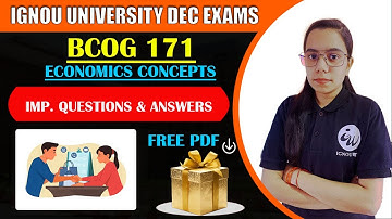 BCOG 171 | PRINCIPLES OF MICROECONOMICS  | IMPORTANT QUESTIONS  | IGNOU WALAY