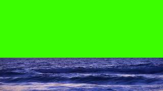 The Sea on a Green Screen Background   Royalty Free Footage