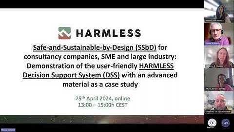 HARMLESS webinar on SSbD for consultancy companies, SME & large industry (25.04.2024, online)