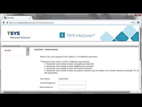 TSYS InfoCenter: Initial Logon