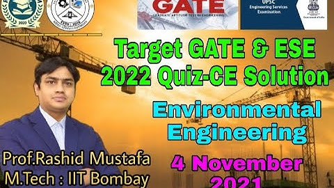 Target GATE & ESE 2022 Quiz-CE Solution | Environmental Engineering | 4 November 2021 | RM Classroom
