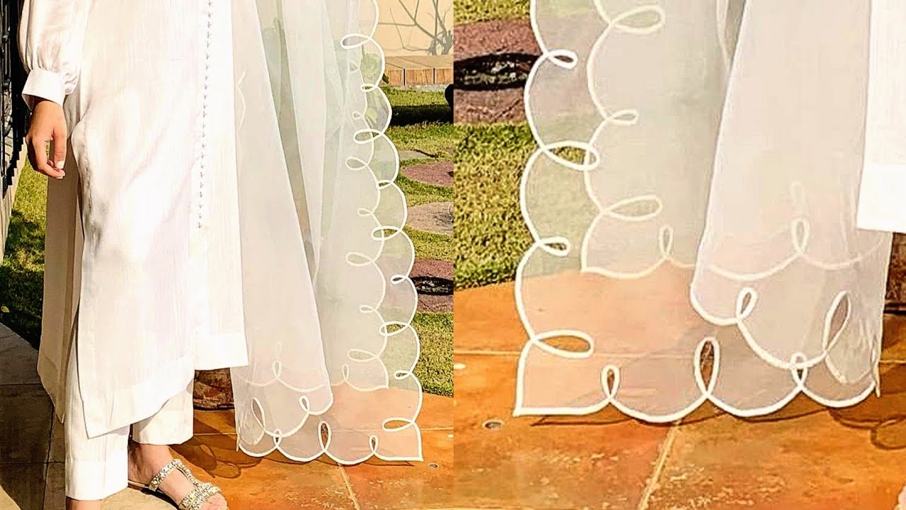 سادہ سلائی مشین سے کریں کٹ ورک ایمبرائیڈری  Cutwork with simple sewing machine on  dupatta