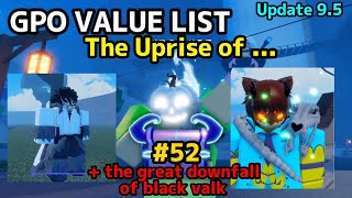 NEW GPO VALUE LIST UPDATE 9.5 #52 THE UPRISE OF COYOTE OUTFIT & BAAL GUARD   The drop of black valk?