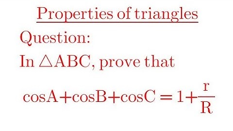 In ∆ABC, prove that cosA+cosB+cosC=1+r/R
