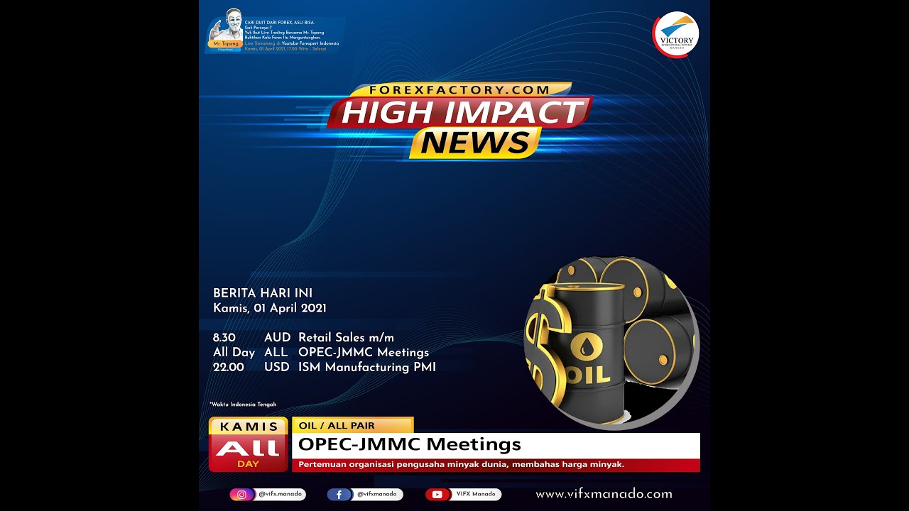 High Impact News 01 April 2021 Opec Jmmc Meetings Youtube