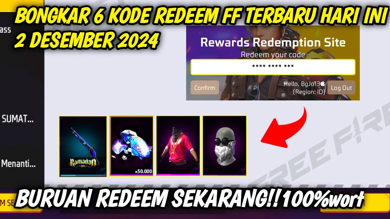 KODE REDEEM FF TERBARU HARI INI 2 DESEMBER 2024 - YouTube