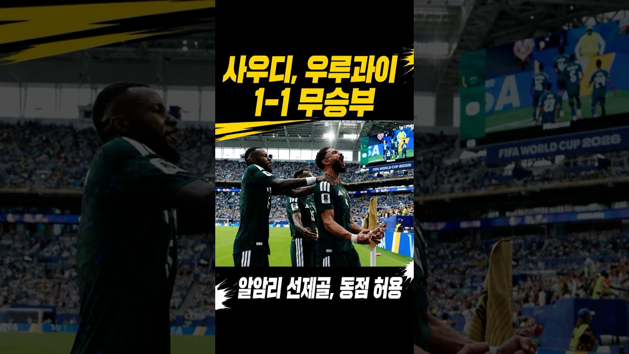 사우디, 우루과이와 1-1 무승부…계속된 '아시아 무패 행진' #북중미월드컵 #사우디아라비아 #우루과이 #무승부 #아시아무패행진