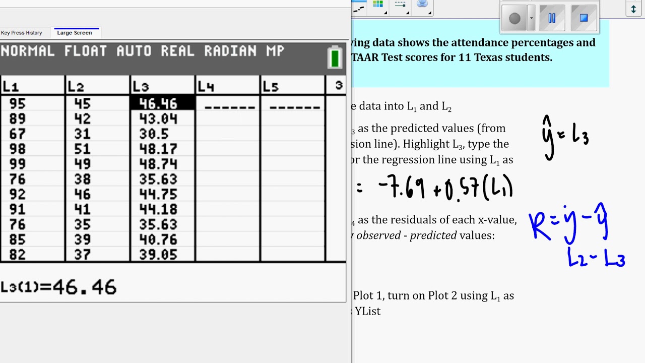 Residual Plots on the Calculator - YouTube