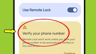 Fix Remote Lock | Verify your phone number Problem Solved 