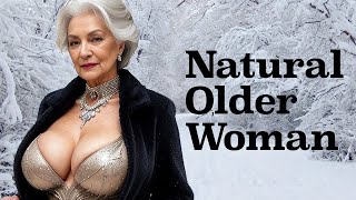Empowered Older Women Unleash Inner Beauty - Natural Old Woman in Magical Winter Wonderland