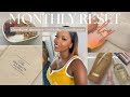 MONTHLY RESET ROUTINE | cleaning my apartment, goal setting, closet cleanout | ASHLEICA