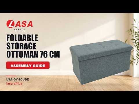 Foldable Storage Ottoman Bench 76cm, Grey – Assembly