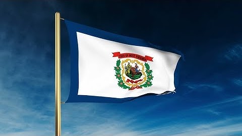 4K west virginia flag slider style. Waving in the win with cloud background animation Stock video