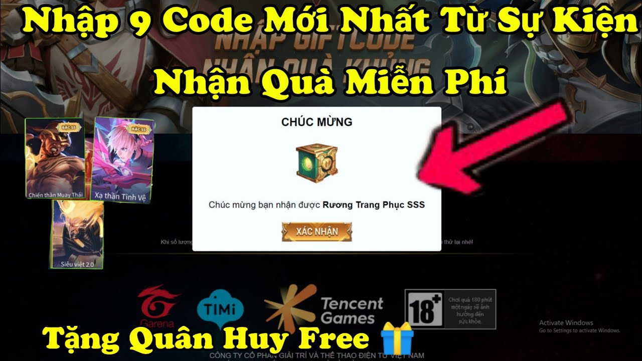 Giftcode li n qu n 9 code m i nh t kh ng gi i h n nh n qu r ng skin