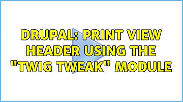 Drupal: Print view header using the "Twig Tweak" module (2 Solutions!!)