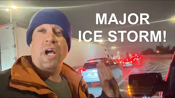 INSANE ICE STORM surprises motorists and causes traffic jam in Norman, Oklahoma!