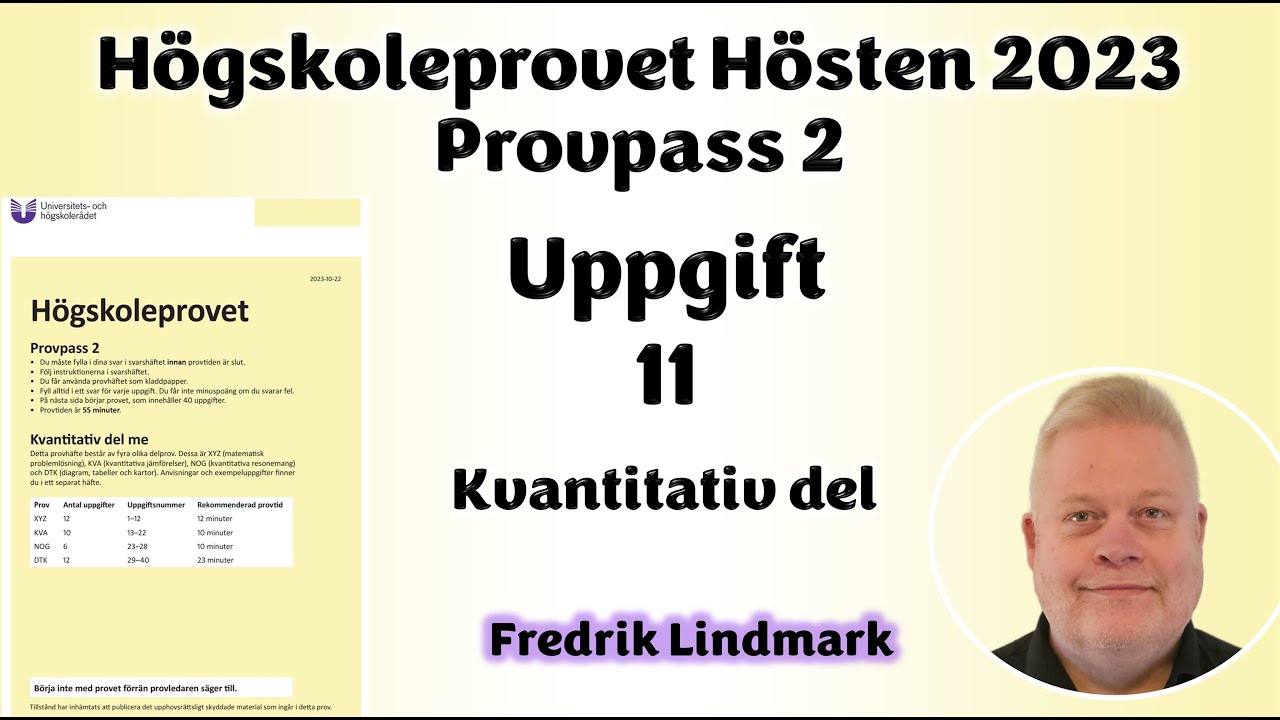 Högskoleprovet Uppgift 11 Provpass 2 Hösten 2023 22 oktober