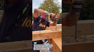 Beam Drilling Trick #woodworking #tools #construction #productivity