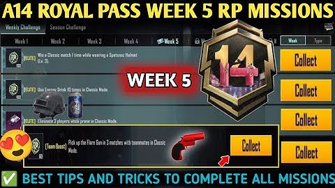 A14 Week 5 Mission| Season c9s25 (Week 5) RP Missions |Bgmi Week 5 Rp Mission|A14 Royal Pass| PUBGM