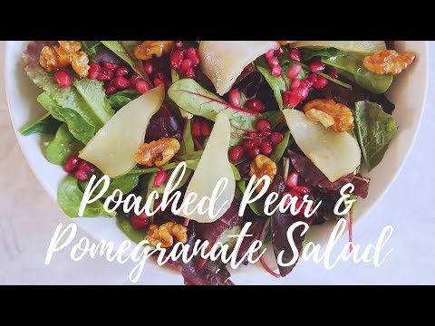 Poached Pear & Pomegranate Salad • Vegan Recipe • A Vegan Visit