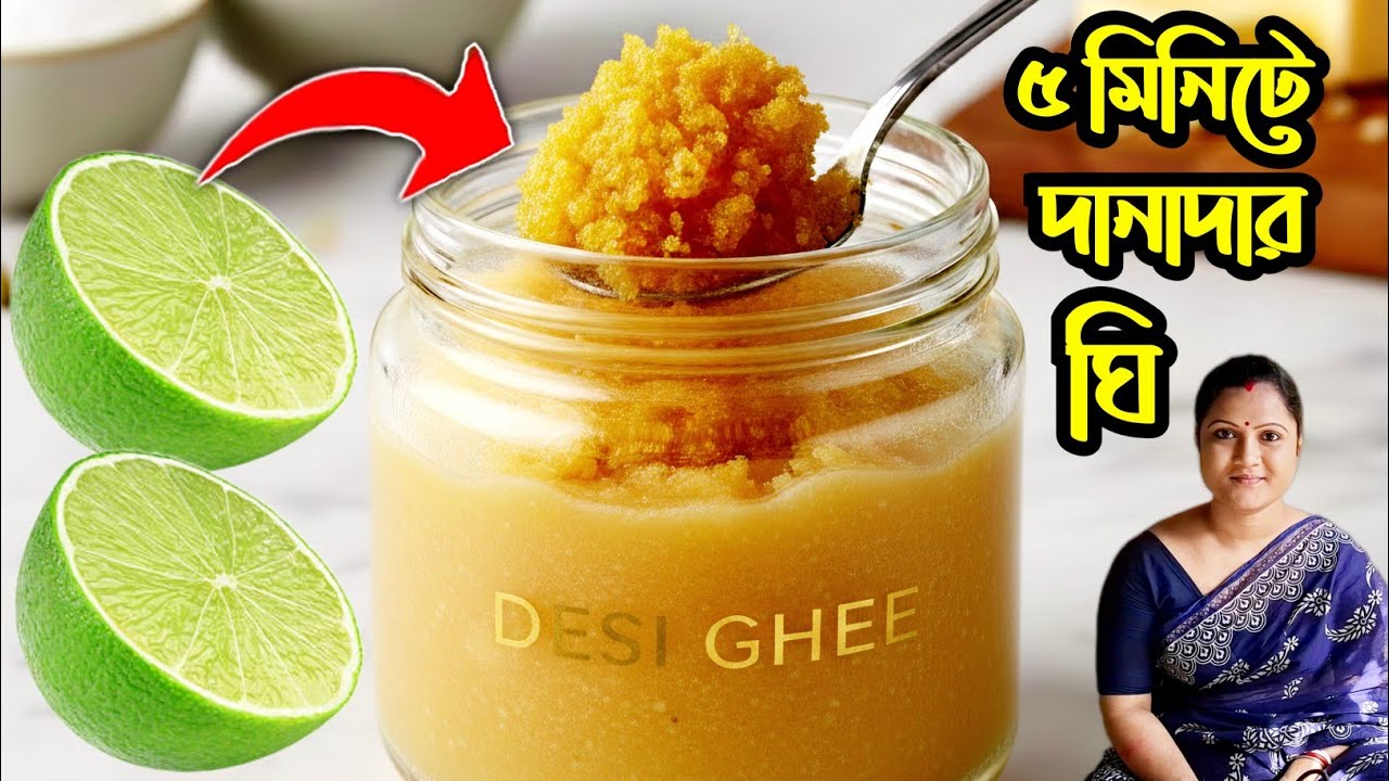 লেবুর সাহায্যে ৫ মিনিটে দানাদার ঘি তৈরি করুন/Homemade Ghee @umarrannagharwithvillagefood