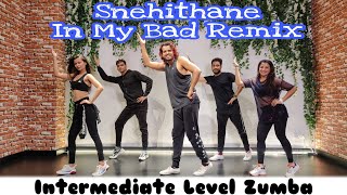 Snehithane X In My Bed Remix | Intermediate Level Zumba Routine | Akshay Jain Choreography