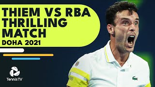 Gripping Dominic Thiem vs Roberto Bautista Agut Match: Doha 2021 Extended Highlights